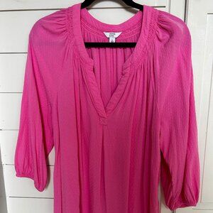 Bubble Gum pink Tunic Top - 3/4 Sleeves
